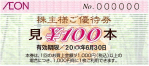株主様ご優待券イメージ